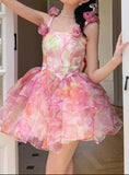Ifomt Flower Tutu Chiffon Yarn Dress
