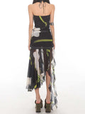 Ifomt Summer Floral Mesh Tube Top Dress