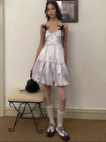 Ifomt Bow Pearlescent Satin Dress