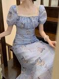 Ifomt Fairy Palace Lace Splicing Floral Dress