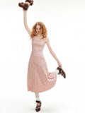 Ifomt Pink Bows Suspender Dress