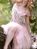 Ifomt Forest Elf Pink Mesh Dress