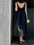 Ifomt Backless Chic Black Dress
