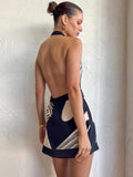 Ifomt Backless V-neck Halter Dress