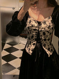 Ifomt Princess Roses Velvet Dark Coquette Dress