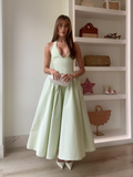 Ifomt Elegant V Neck Green Long Dresses Women Fashion High Waist A-line Halter Midi Vestidos New Summer Lady Evening Party Dress 2025
