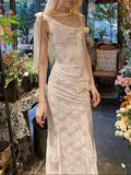 Ifomt French Bow Lace Dress