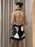 Ifomt Backless V-neck Halter Dress