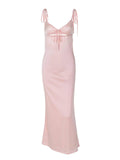 Ifomt Satin Hollow Hip-hugging Suspender Dress