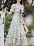 Ifomt French Princess Floral Corset Dress