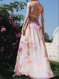 Ifomt French Rose Halter-neck Dress