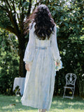 Ifomt Fairy Blue Oil Painting Dress