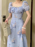 Ifomt Fairy Palace Lace Splicing Floral Dress