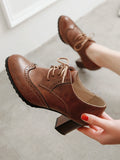 IFOMT Lace-Up Pointed-Toe Split-Joint Pumps