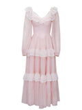 Ifomt French Lace Puff-sleeved Dress