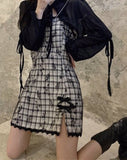 Ifomt Dark Coquette Lace Slit Suspender Dress