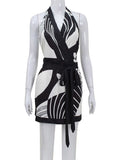 Ifomt Backless V-neck Halter Dress
