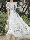 Ifomt French Princess Floral Corset Dress
