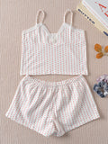 Ifomt Sweet Floral Print Tank Shorts Sets Women Summer New Cotton Slim Camis+Buttons Short Pants Cute Cozy Home Pajama 2 Piece Set Y2K