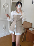 Ifomt Fashion Temperament Commute Shirt + Suit Vest Suit Women Spring Style 2025