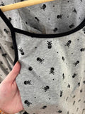 Ifomt Gray Skull Print Slim Sleeveless Vest Long Pant Sets Women 2 Pieces Set Cotton Pajama Vintage Tank Top High Waist Straight Pants