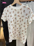 Ifomt Deer Print Cute Three Button Home Sports Shorts Elastic Waist Chic Women Summer Shorts Fashion Casual Sleepwear Trouser Y2K 2025