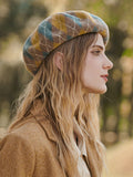 IFOMT Vintage Wool Contrast Color Beret Hat