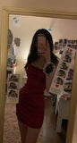 IFOMT Homecoming Dress Party Outfits Sheath Burgundy Straps 18th Birthday Dresses Short Birthday Outfits P1629