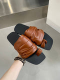 IFOMT Contrast Color Pleated Slippers
