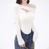 IFOMT 2024 Spring Elegant Pullover Women Casual Solid Korean Style Long Sleeve Knitted Sweater Sweet Soft Sweater Female Y2K Crop Tops