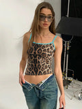 IFOMT Outfits Leopard Print Sequined Camis Tops Sexy High Waist Slim Sexy Fashion Casual Clothing Streetwear  Wholesale New Clothing