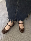 IFOMT Round Cut Round-Toe Split-Joint Mary Janes