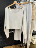 Ifomt Solod Color Gray Long Sleeve Large Collar Autumn Sweater Sweet Knitting Short Pullover Tops Woman Casual Female Clothing