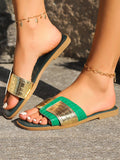 IFOMT Open Toe Shiny Split-Joint Slippers