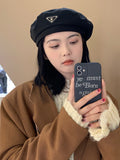 IFOMT 3 Colors Vintage Solid Color Woolen Beret Hat