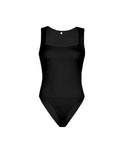 IFOMT Spring Outfits Black Solid Basic Skinny Square Collar Sleeveless Bodysuit Women