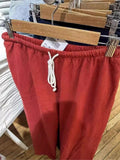 Ifomt Red Drawstring Elastic Waist Oversized Retro Trouser Woman Casual Wide Leg Pant Loose Y2K Harajuku Sweatpants Cototn Blend