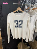 Ifomt 32 Print Retro Y2K Tops Woman Round Neck Long Sleeve Slim Chic T-shirts Coton White Tight Casual Female Tees Spring Fall Tshirt