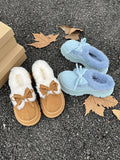 IFOMT Bowknot Round-Toe Split-Joint Platform Shoes Slippers&Mules
