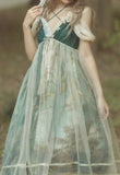 Ifomt Pine Forest Mesh Cottagecore Dress