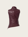 IFOMT Damoni Faux Leather Sleeveless Top