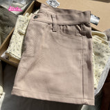 Ifomt Casual Women Blue Denim Mini Skirts Summer Vintage High Waist Pockets A-line Skirts Female Y2k Streetwear Slim Bottoms 2025