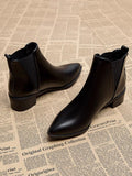 IFOMT Elasticity Pointed-Toe Solid Color Split-Joint Boots Chelsea Boots