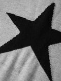 IFOMT Vintage Star Jacquard Crew Neck Sweater