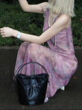 Ifomt Rose Smudged Chiffon Floral Dress