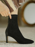IFOMT Pointed-Toe Split-Joint Zipper Boots Sock Boots
