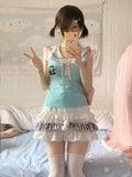 IFOMT Kawaii MIni Skirt Summer Cute Y2K Women Clothes Grunge Korea White Short Skirts Sexy Streetwear Casual 2000s E Girl Lace Skirts