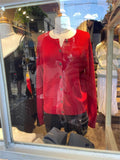 Ifomt New Vintage Red Sweater Single Breasted Cardigan Jackets Round Neck Knitting Outerwear Casual Fashion Pullovers Top Christmas