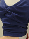 Ifomt Navy Knot Slim Long Sleeve T-shirt Women Autumn Preppy Style V-neck Cotton Crop Top Sweet Vintage Simple Basic Tshirt Y2K Tops