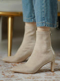 IFOMT Pointed-Toe Split-Joint Zipper Boots Sock Boots